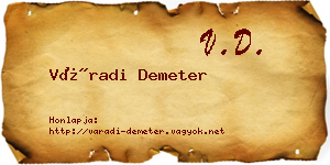 Váradi Demeter névjegykártya